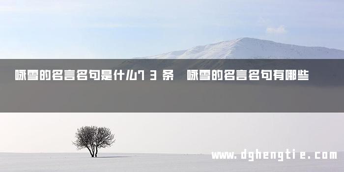 咏雪的名言名句是什么73条 咏雪的名言名句有哪些